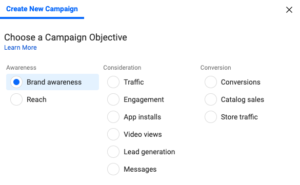 facebook campaign objectives 