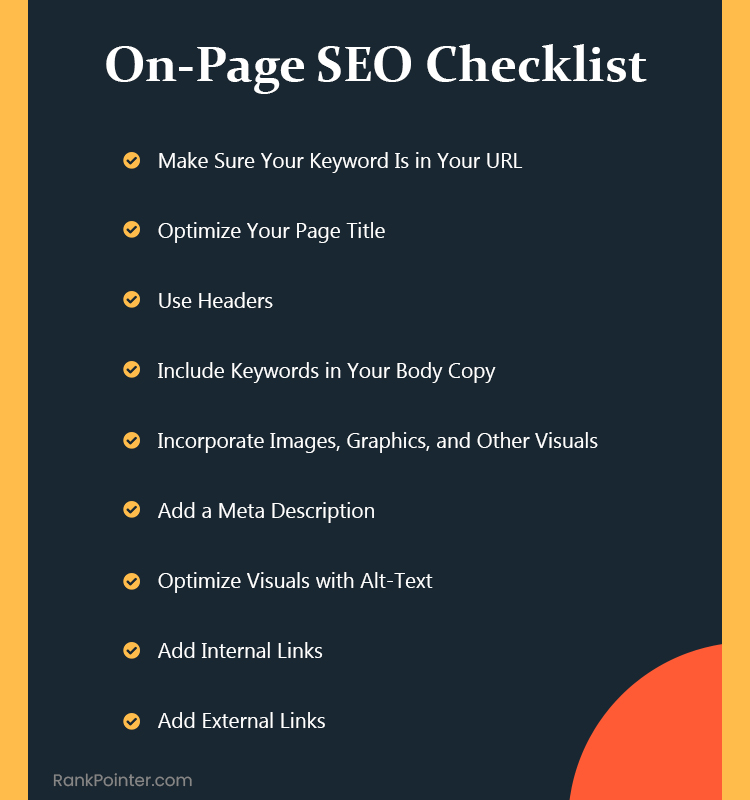 on page optimization checklist