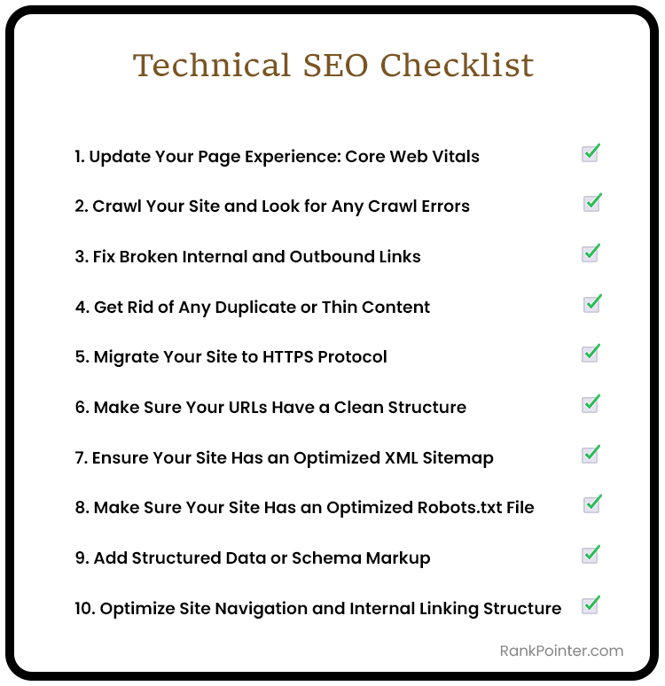 technical seo checklist template